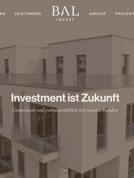 Webdesign für BAL Invest Augsburg