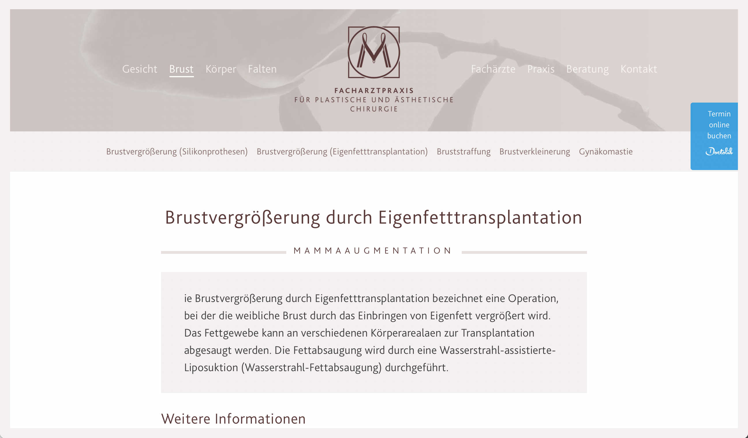 Screenshot Praxis Website Arzt Hamburg