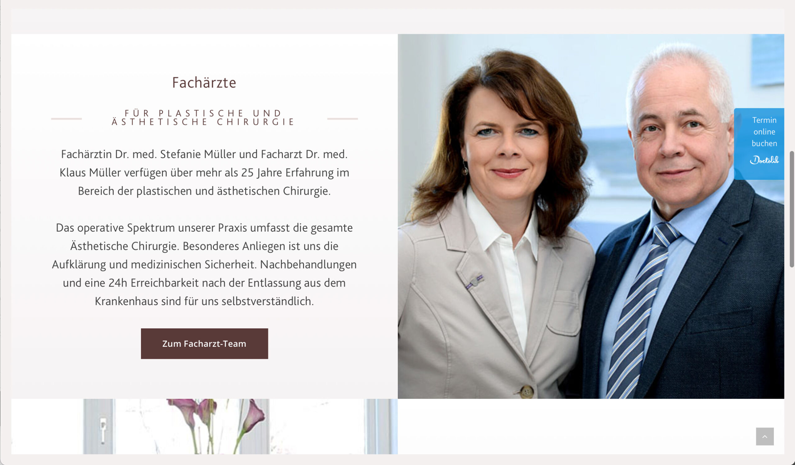 Screenshot Praxis Website Arzt Hamburg