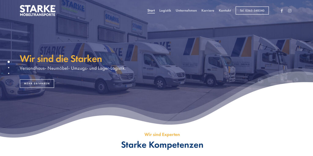 Website Gestaltung und Umsetzung für das Logistik Unternehmen