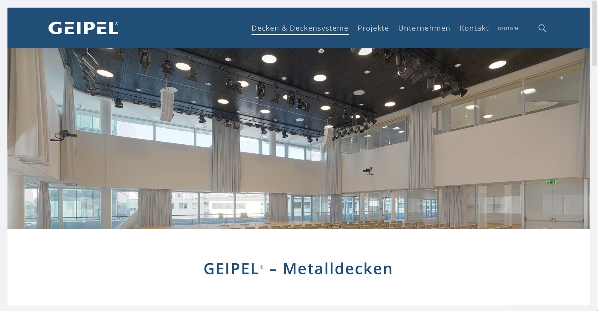 Screenshot der Website für Geipel