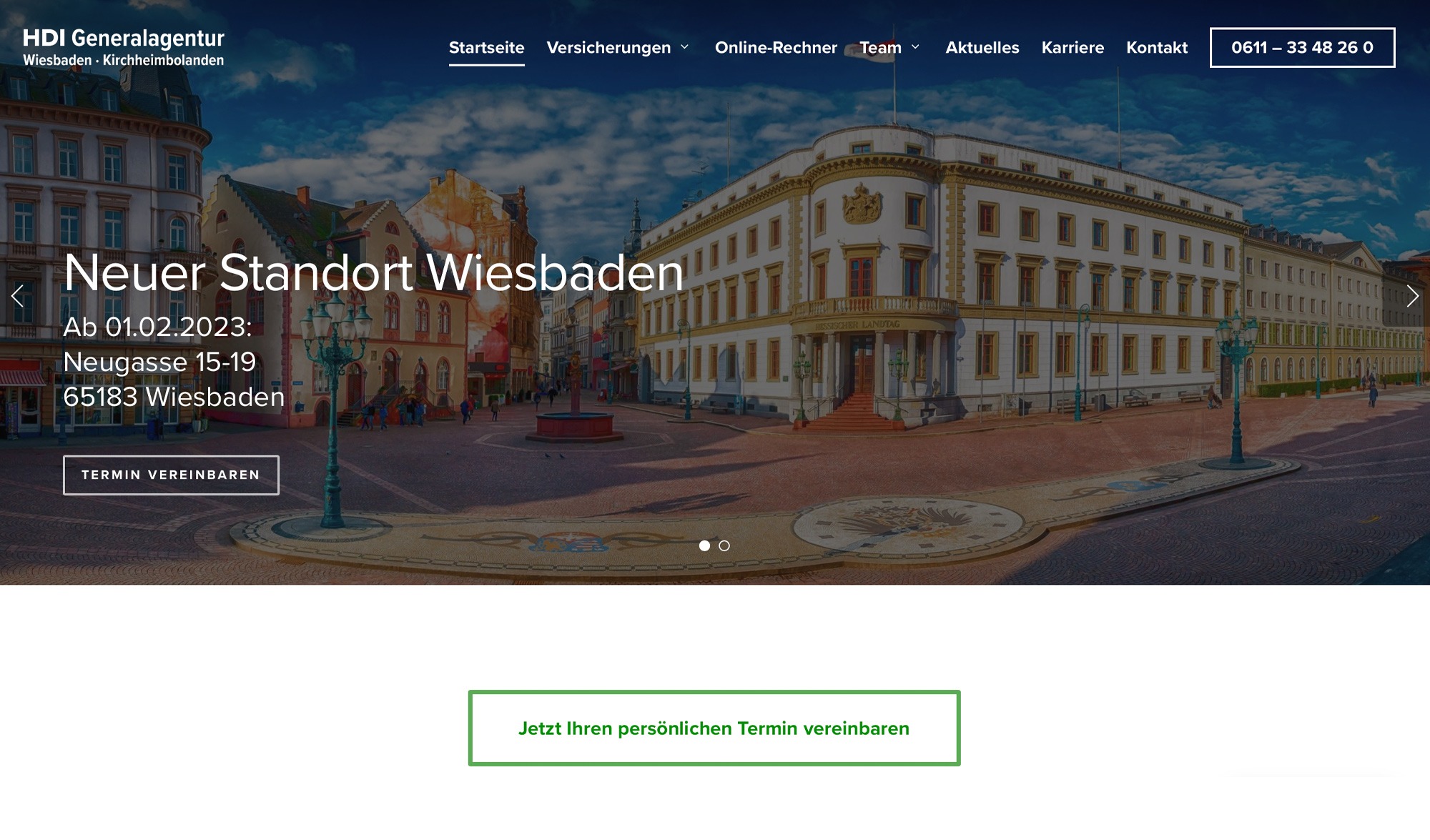 Webdesign und Umsetzung für die Versicherung aus Wiesbaden