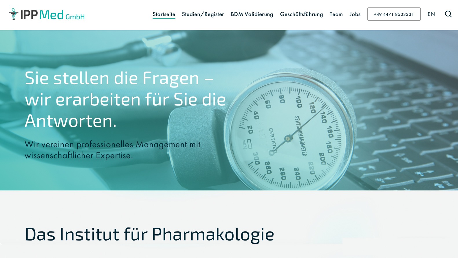 Website Gestaltung für IPPMed München / Cloppenburg