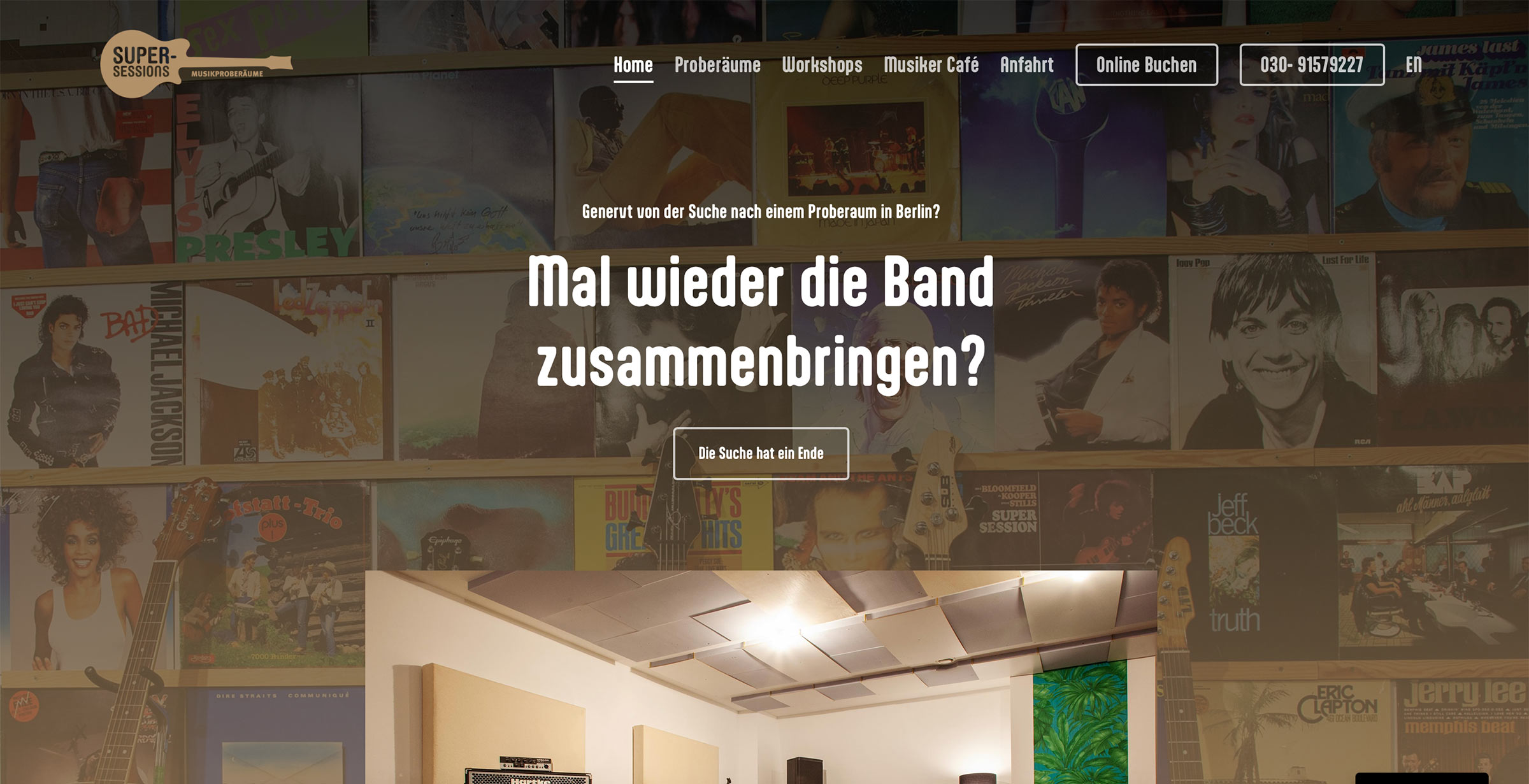 Screenshot der Website Super Sessions berlin