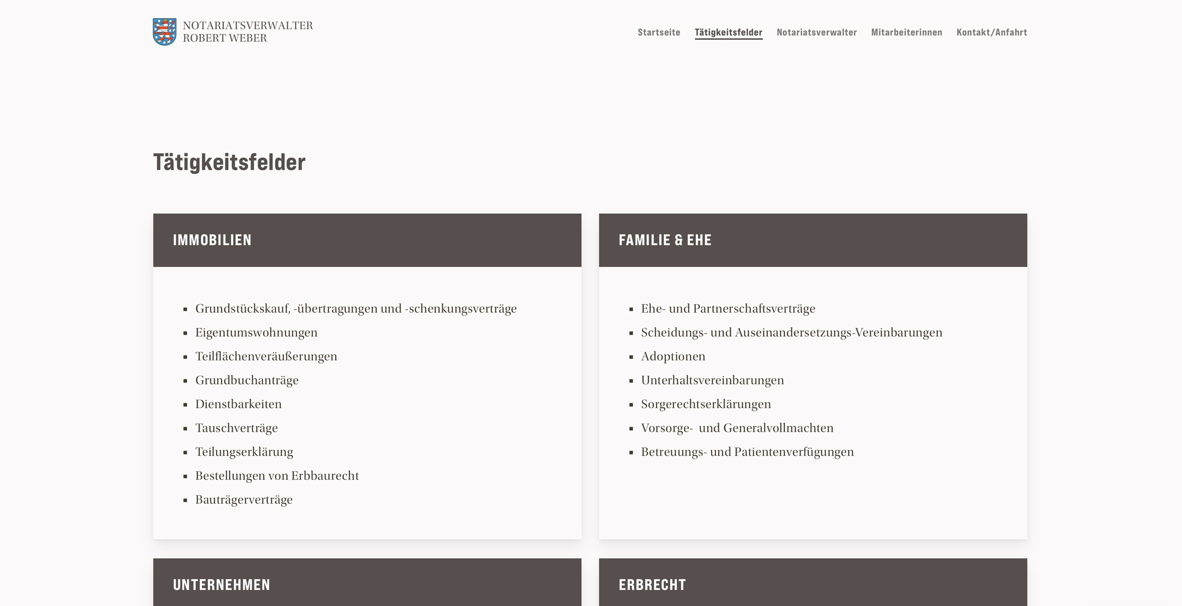 Webdesign für Notariatsverwalter Weber aus Gera