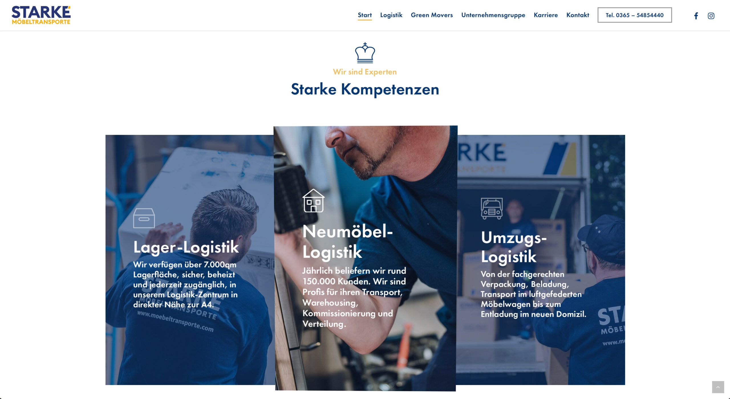 Screenshot der Website Starke Möbeltransporte Gera